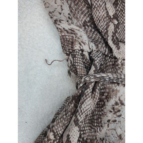 Banana Republic Spaghetti Strap Snake Print Dress Tan Small - Picture 6 of 9